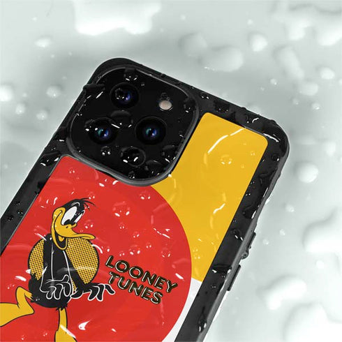 Looney Tunes Daffy Duck Yellow Stripes iPhone 15 Pro Waterproof Case